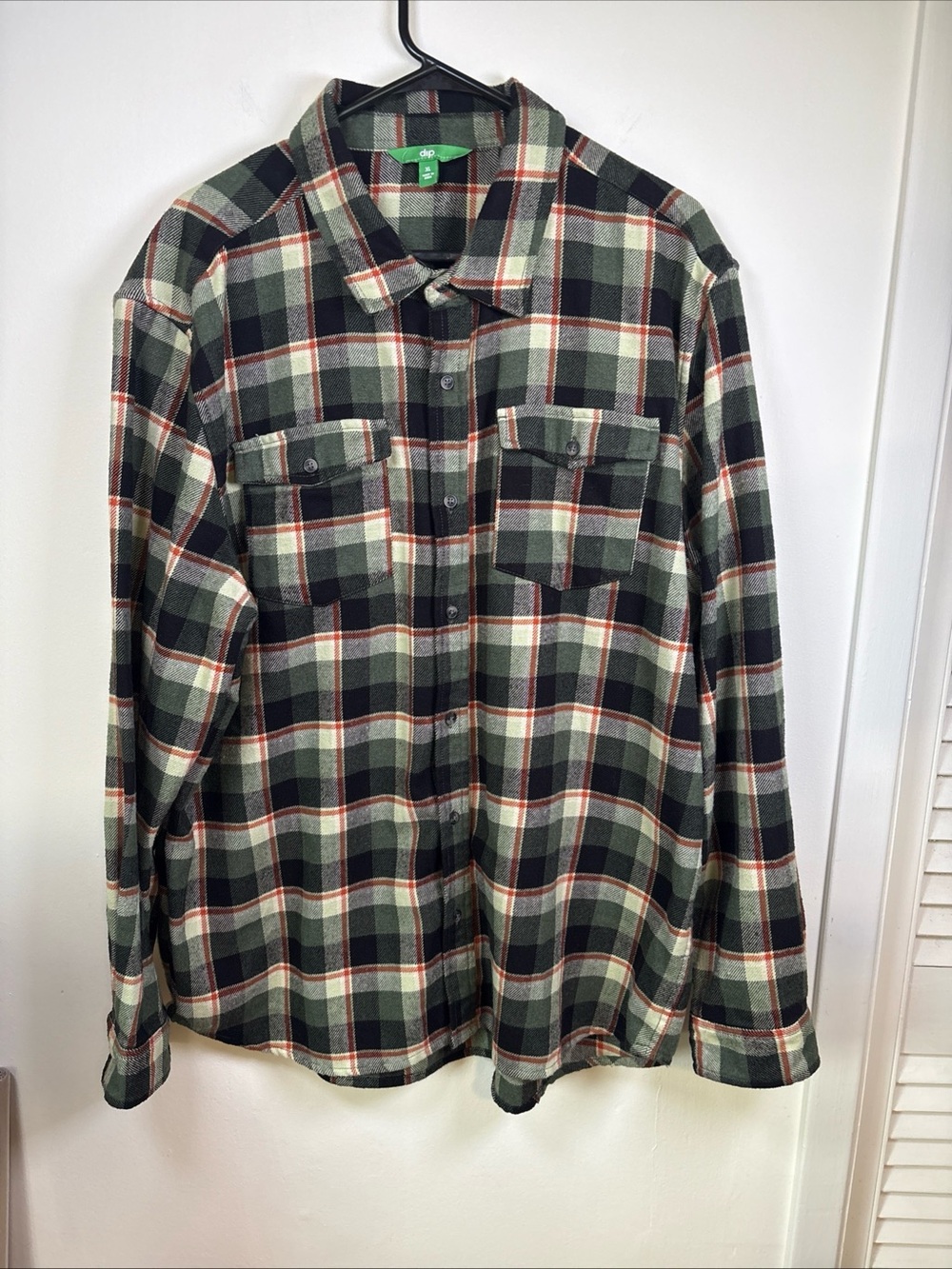 dip Men's Green Black Plaid Button-Down Shirt